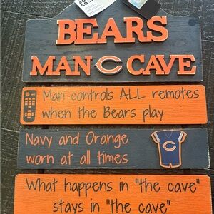 Forever Collectibles Bears Man Cave Wall Art - Orange and Navy